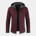 Mens Fashion Hooded Knitting Thickened Drawstring Casual Jacket