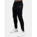 Mens Solid Color Casual Sports Drawstring Waist Jogger Pants