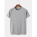 Men Solid Color High Elasticity Crew Neck Casual Short Sleeve Soft T  Shirts