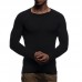 Mens Pleated Sleeve Casual Solid Color Warm Crew Neck Long Sleeve Knitted Sweaters