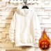 Men Winter High Collar Loose Hooded Solid Color Plus Velvet Thickened Youth Sweaters