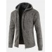 Men Plus Velvet Snowflake Cardigan Casual Hooded Collar Sweaters