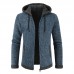 Mens Fashion Hooded Knitting Thickened Drawstring Casual Jacket